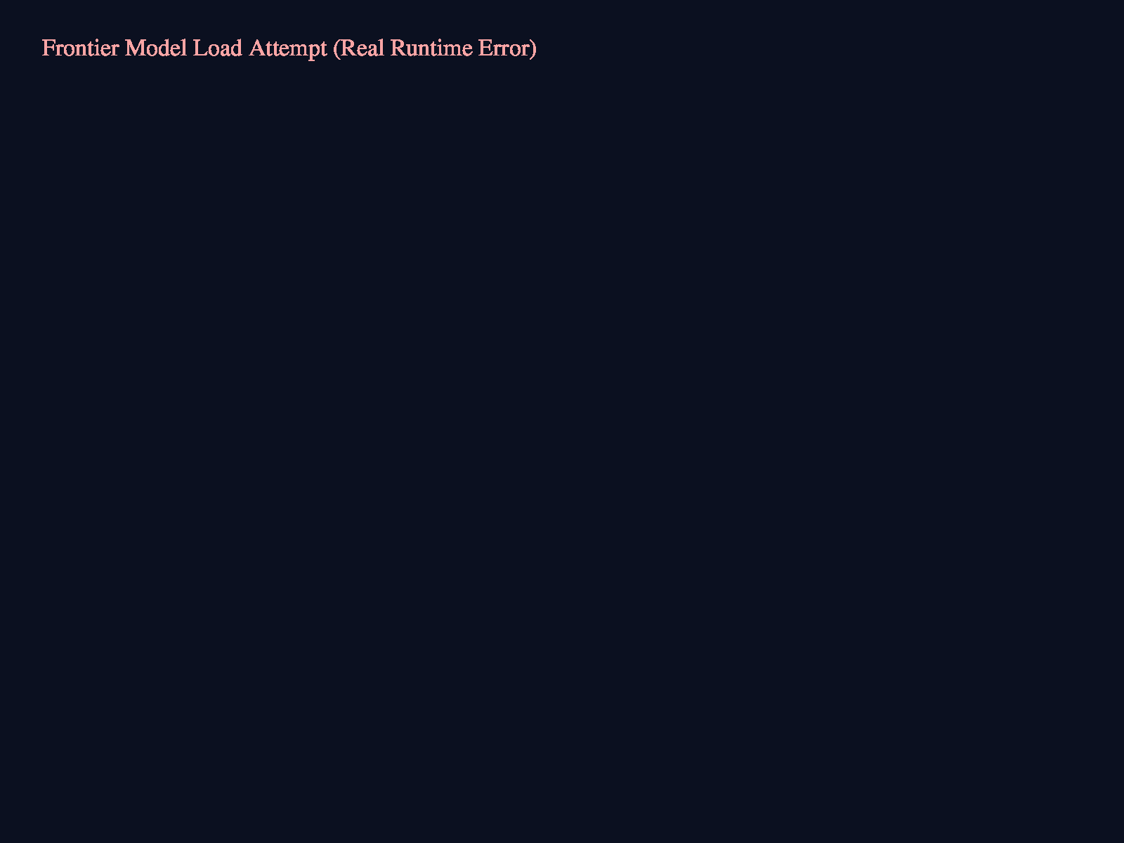 Frontier model load attempt proof
